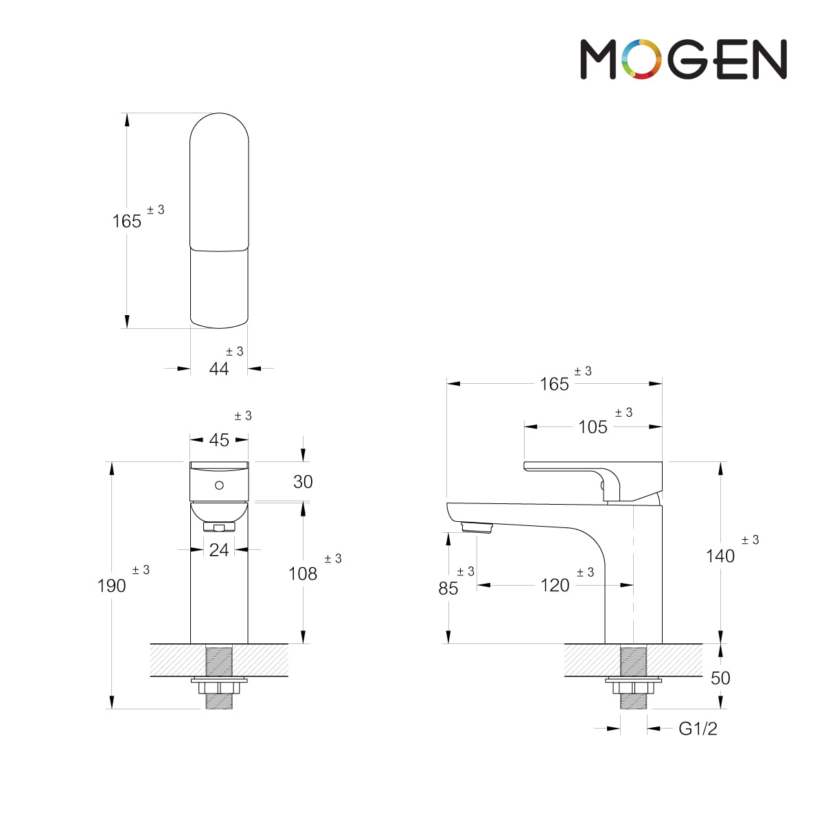 ก๊อกเดี่ยวอ่างล้างหน้า MOGEN  FCA65C_4